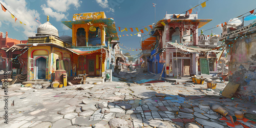 Whimsical postapocalyptic marketplace where laught 00728 02 photo