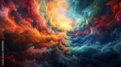 Cascades of chromatic splendor flowing like rivers in the sky, illuminating the world below.