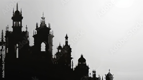Abstract silhouette of architectural marvels photo