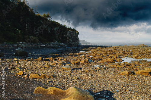 Bad weather is coming on the beach.