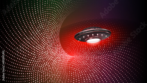 Futuristic wallpaper of Unidentified Flying Object with light effect styles