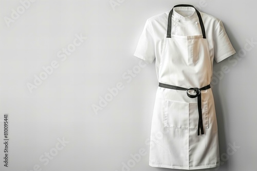 White apron mockup on white background