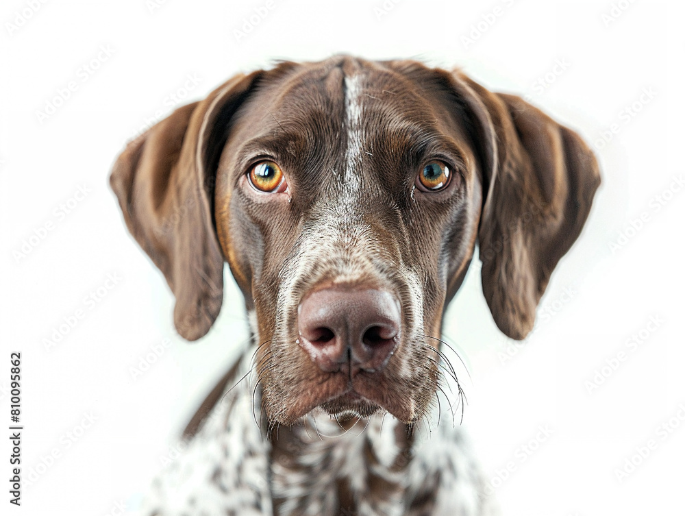 Cute  German Shorthaired Pointer  photo isolate on white background