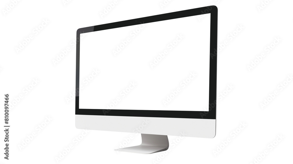 Modern desktop pc monitor display with blank screen isolated on transparent white background, clipping path Modern desktop pc monitor display with blank screen isolated on transparent white background, clipping path