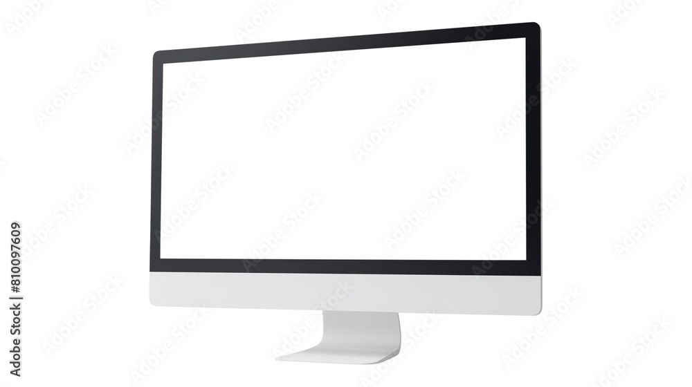 Modern desktop pc monitor display with blank screen isolated on transparent white background, clipping path Modern desktop pc monitor display with blank screen isolated on transparent white background, clipping path