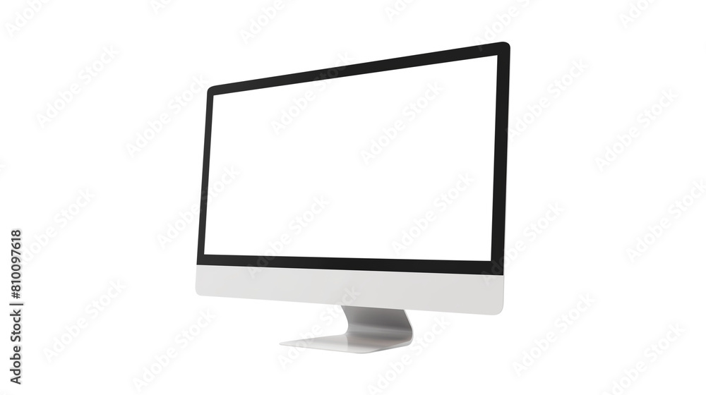 Modern desktop pc monitor display with blank screen isolated on transparent white background, clipping path Modern desktop pc monitor display with blank screen isolated on transparent white background, clipping path