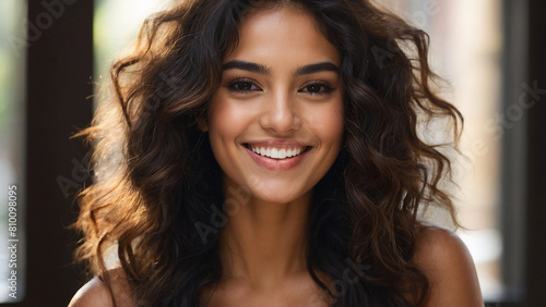 AI generated beautiful young woman portrait, mixed race ethnicity, perfect appearance © White_Us