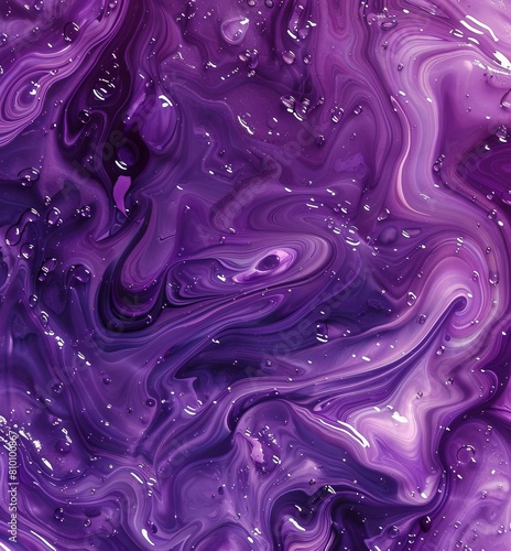 A mesmerizing fluid art texture with purple and white swirls, giving a sense of creativity and calmness