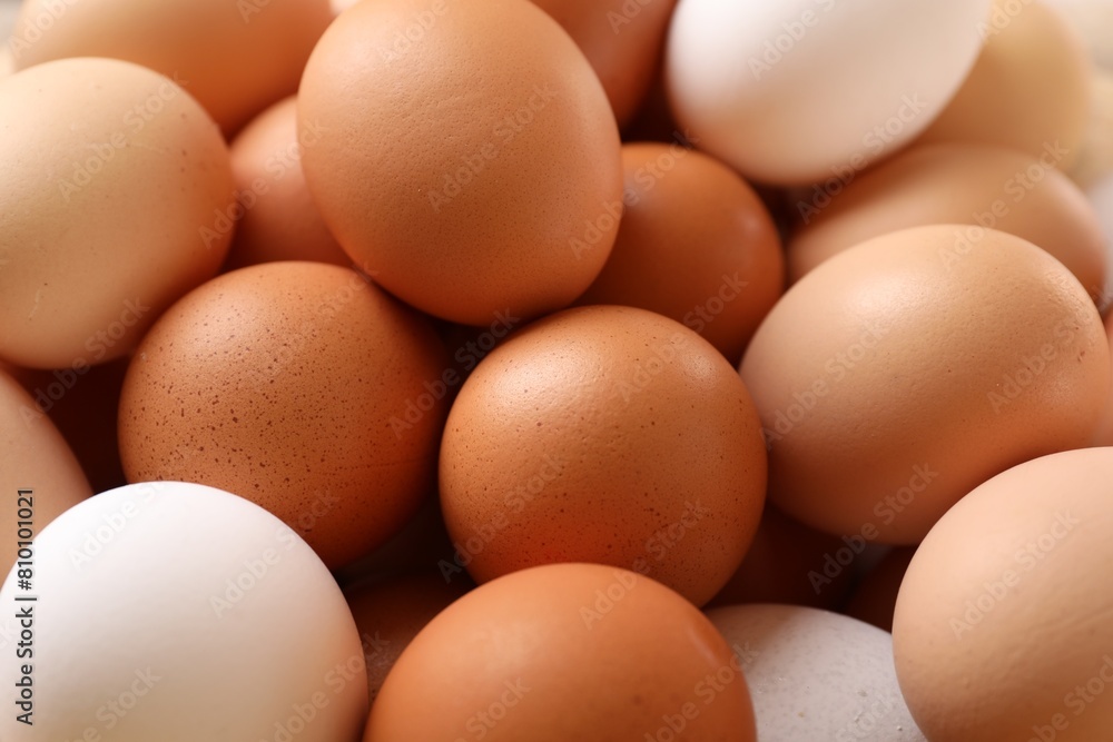 Fresh chicken eggs as background, closeup view Fresh chicken eggs as background, closeup view