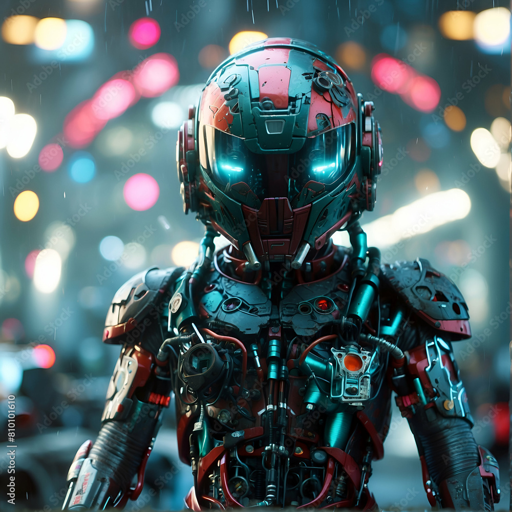 Portrait of a cyborg with gadgets. Portrait of a cyborg with gadgets.