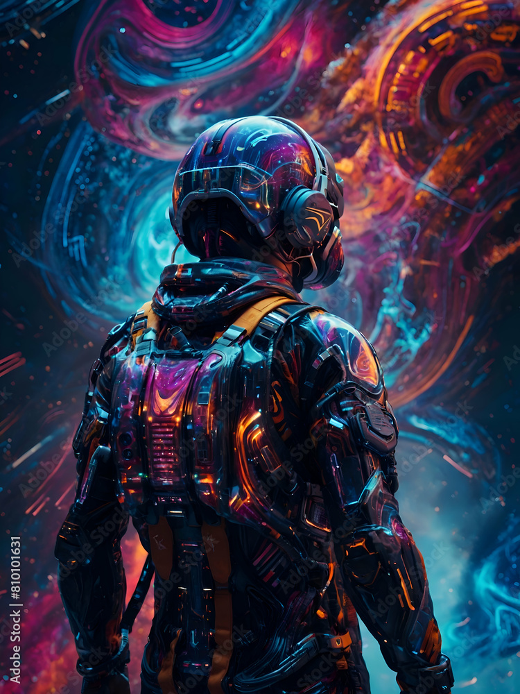 Portrait of a cyborg with gadgets. Portrait of a cyborg with gadgets.