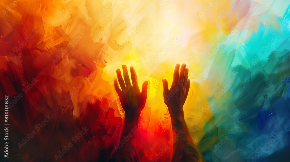 Dynamic color gradient evoking the awe and wonder of encountering the divine in Christian worship Dynamic color gradient evoking the awe and wonder of encountering the divine in Christian worship