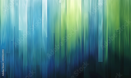 A digital wallpaper with green and blue layered stripes creating a circular pattern. Generate AI