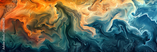 The interaction of strong winds in the mesosphere creating intricate wave patterns, viewed from a high-altitude satellite perspective photo