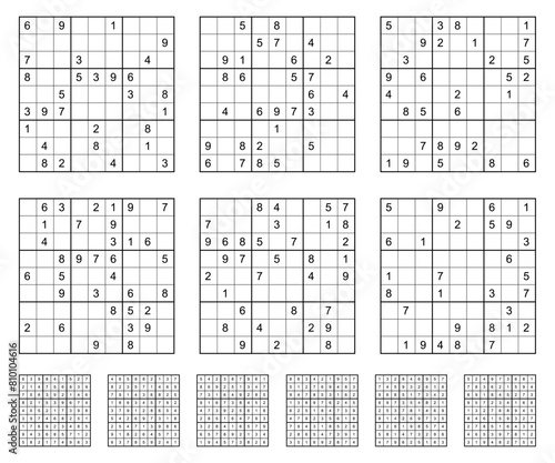 Sudoku game set  with answers.