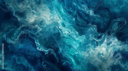 Veins of turquoise and aquamarine weaving through a canvas of oceanic blues.