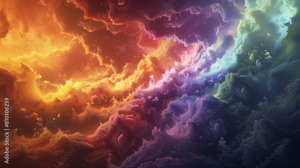 Waves of color crashing together, creating a symphony of light and shadow. Waves of color crashing together, creating a symphony of light and shadow.