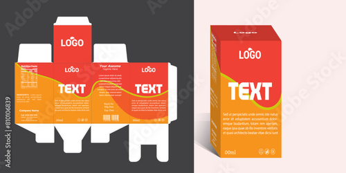 Medicine box packaging design with bottle label design and 3d mockup vector eps file format.