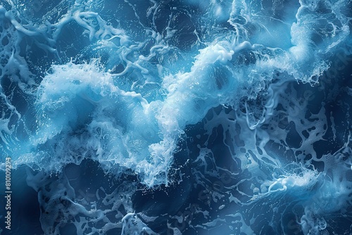 blue ocean sea wave water nature texture clear surface ripple background © Rayhanbp