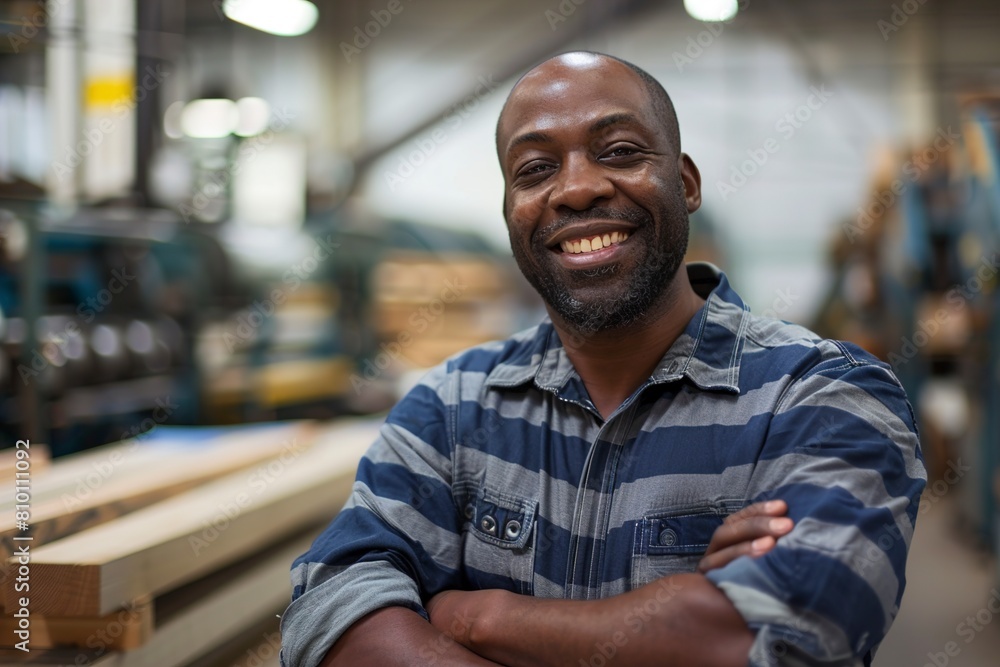 Fototapeta premium Portrait of African American man smiling