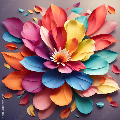  Beautiful view of scattered colorful rose petals