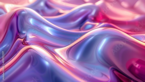 3d render, abstract background with blue and purple wavy liquid