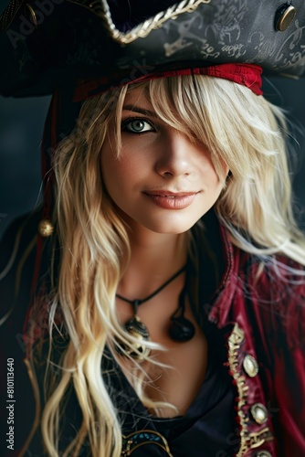 Woman Dressed in Pirate Costume