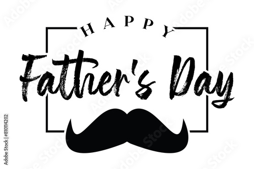 Happy fathers day lettering badge sticker vector illustration.