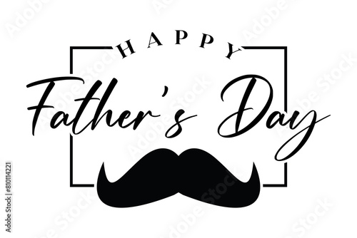 Happy fathers day lettering badge sticker vector illustration.