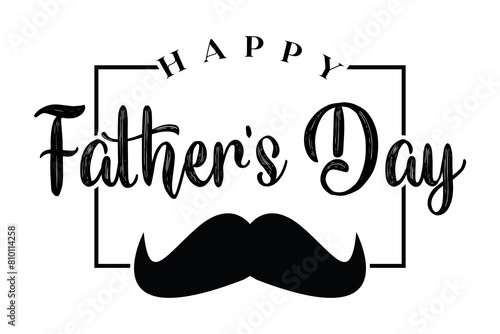 Happy fathers day lettering badge sticker vector illustration.