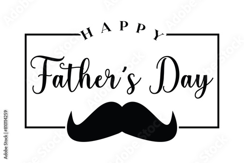 Happy fathers day lettering badge sticker vector illustration.