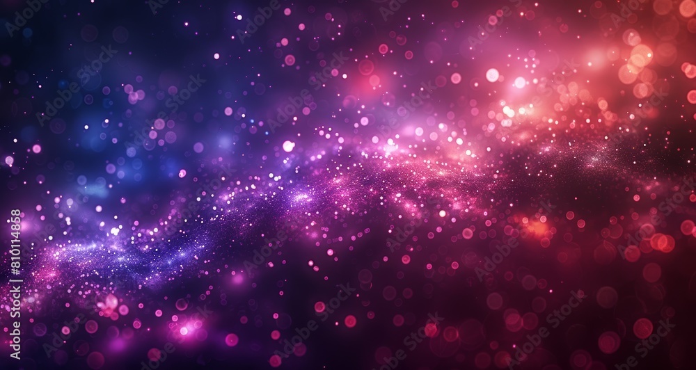 Abstract background with flowing bokeh design in pink and blue hues, featuring clusters of soft-focus light dots. The composition creates a dreamy and enchanting atmosphere. Abstract background with flowing bokeh design in pink and blue hues, featuring clusters of soft-focus light dots. The composition creates a dreamy and enchanting atmosphere.