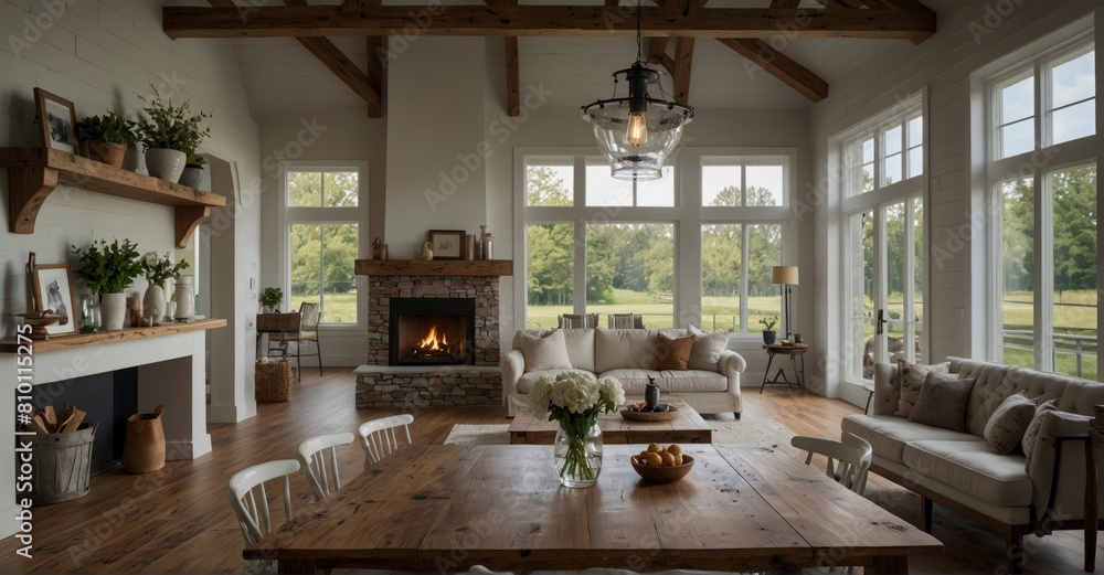 Detailed shot Country home interior design with modern farmhouse style Detailed shot Country home interior design with modern farmhouse style