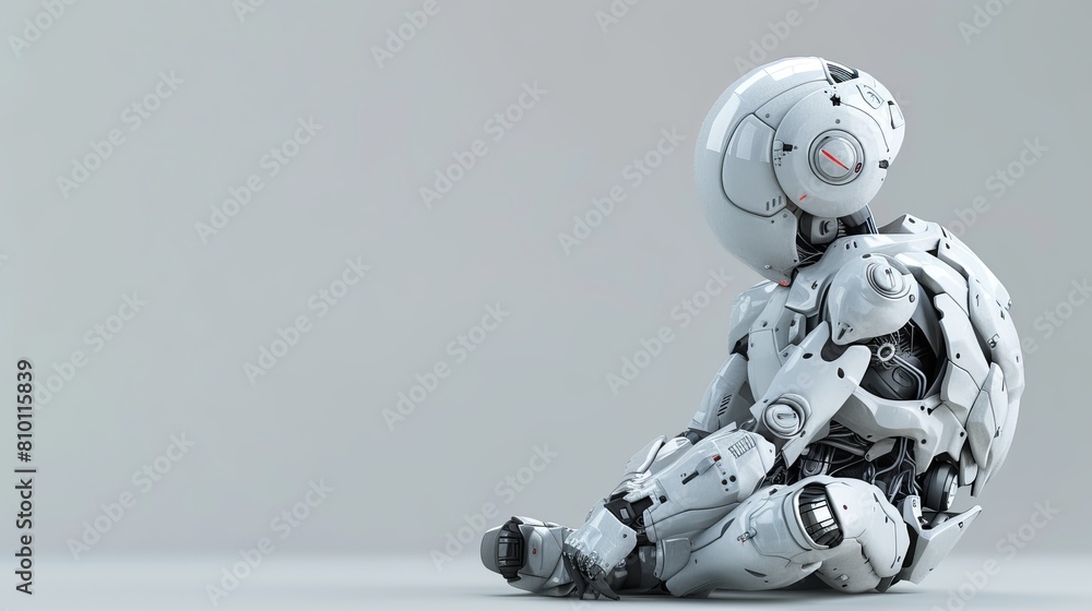 3D rendering portraying an AI robot in the process of thinking or computing, showcasing the capabilities of artificial intelligence technology. 3D rendering portraying an AI robot in the process of thinking or computing, showcasing the capabilities of artificial intelligence technology.