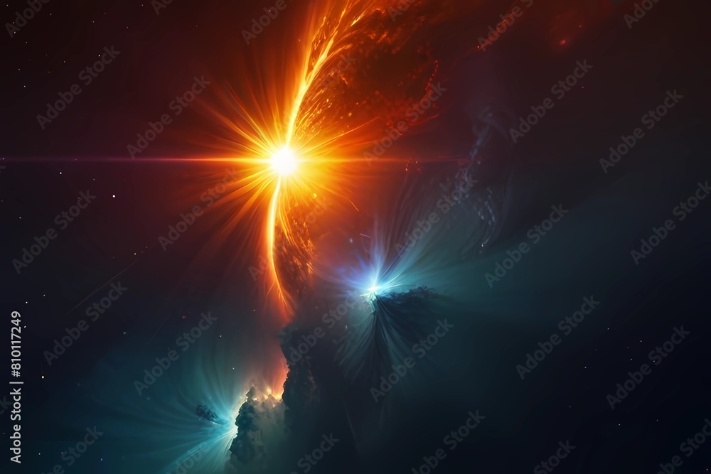 Extreme solar storm, solar flares. Illustration
Extreme solar storm, solar flares. Illustration