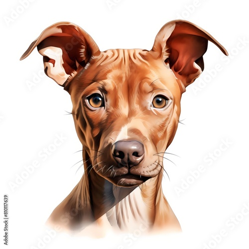 Cirneco dell'Etna. Puppy dog. Cirneco dell'Etna clipart. Watercolor illustration. Generative AI. Detailed illustration. photo