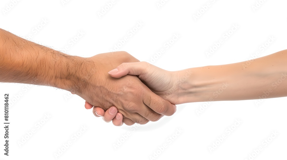 Close-up of a firm handshake between two people indicating partnership and agreement. Simple and clear style. Ideal for business and social themes. AI Close-up of a firm handshake between two people indicating partnership and agreement. Simple and clear style. Ideal for business and social themes. AI