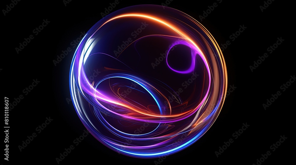 Enigmatic Halo: Vibrant Blue and Purple Object in a Black Background Enigmatic Halo: Vibrant Blue and Purple Object in a Black Background