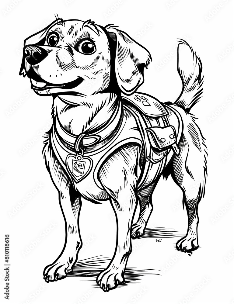 Fototapeta premium Illustration of a dog, coloring book