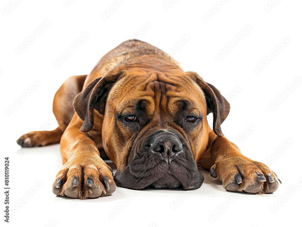 Cute  Mastiff  photo isolate on white background