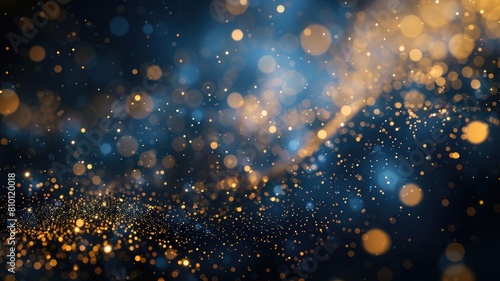 abstract background including gold and dark blue particles