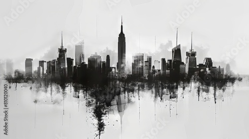 City skyline depicted in elegant silhouette
