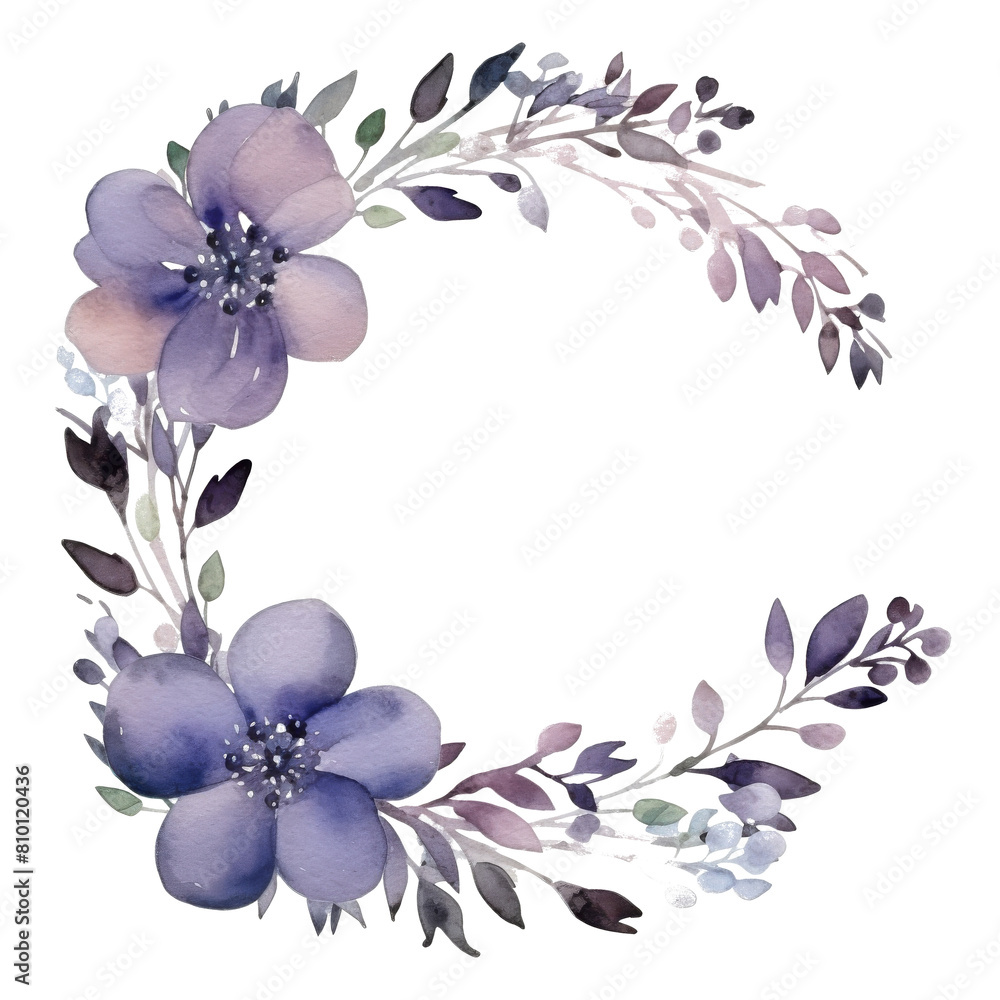 Obraz premium Watercolor Painting of a Floral Wreath