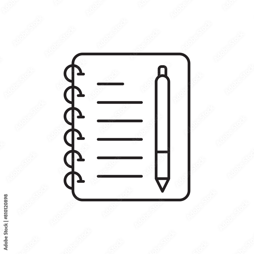 notebook with pen icon design, isolated on white background, vector illustration notebook with pen icon design, isolated on white background, vector illustration