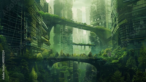 Conceptual artwork inspired by the concept of utopia and dystopia