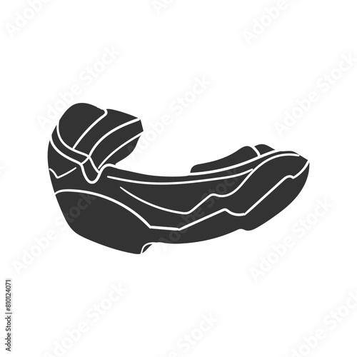 Mouthguard Icon Silhouette Illustration. Sport Protection Vector Graphic Pictogram Symbol Clip Art. Doodle Sketch Black Sign.
