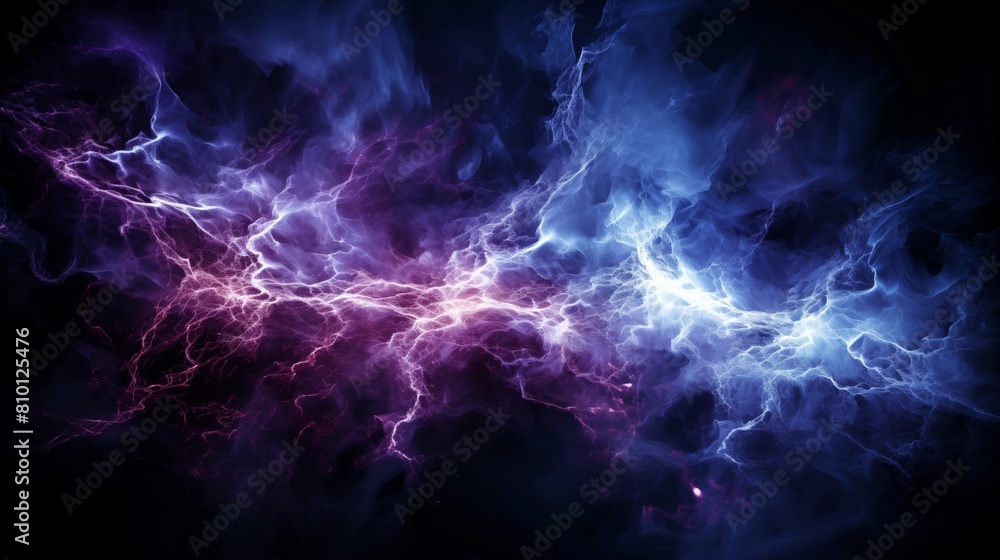 Abstract Artwork of Purple and Blue Electric Plasma with Dynamic Energy Flow