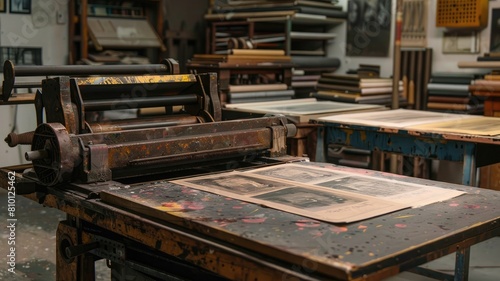 Graphic prints on a printing press