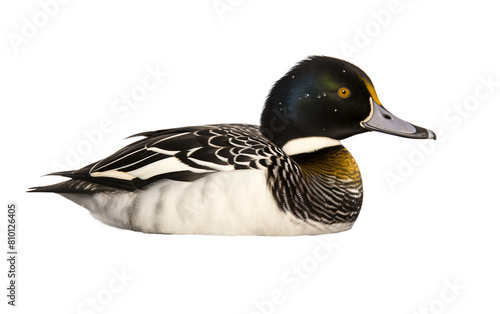 Graceful Barrow's Goldeneye Graphic Isolated On Transparent Background PNG. photo
