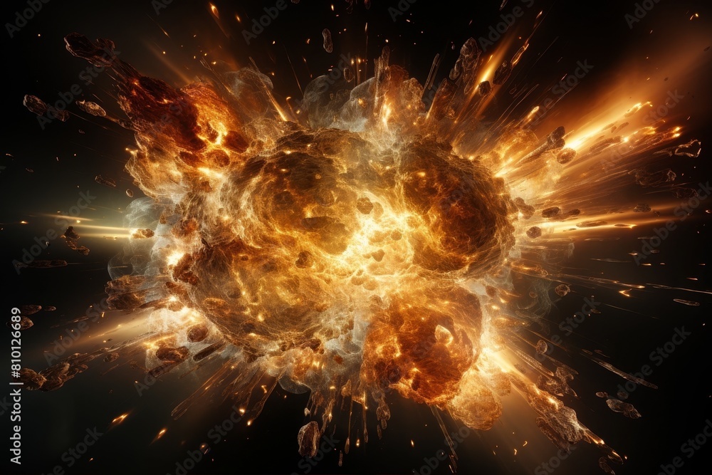 Obraz premium Fiery cosmic explosion in space